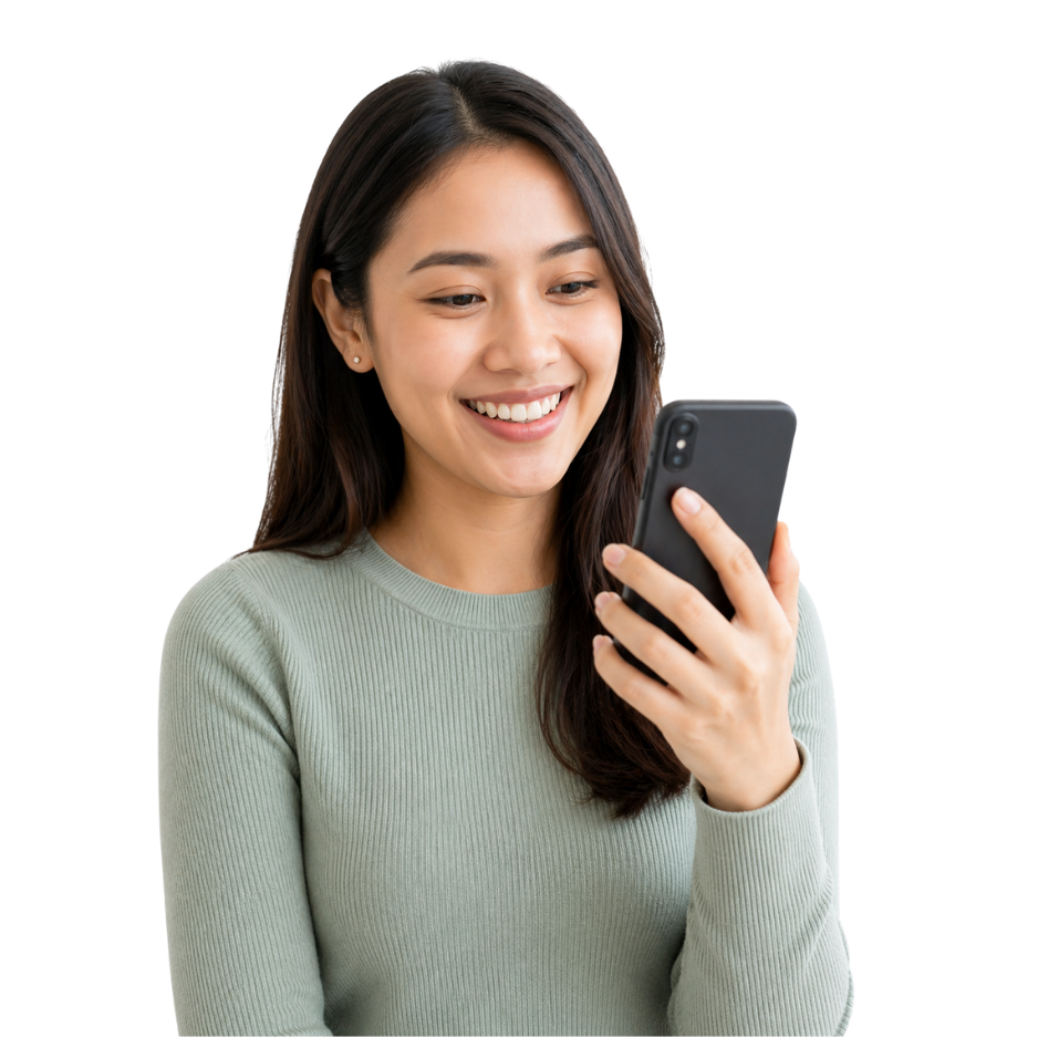 Patient using a phone before an online doctor consultation